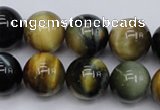 CTE556 15.5 inches 16mm round golden & blue tiger eye beads