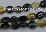 CTE568 15.5 inches 8*10mm oval golden & blue tiger eye beads