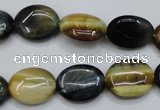 CTE570 15.5 inches 13*17mm oval golden & blue tiger eye beads