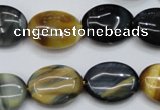 CTE571 15.5 inches 15*20mm oval golden & blue tiger eye beads