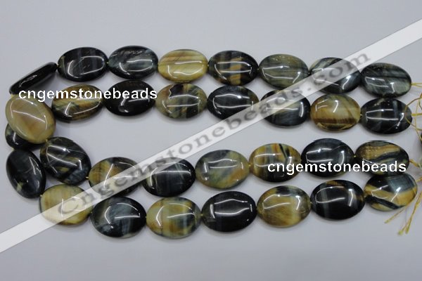 CTE572 15.5 inches 18*25mm oval golden & blue tiger eye beads