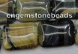 CTE578 15.5 inches 18*25mm rectangle golden & blue tiger eye beads