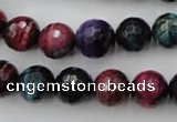 CTE583 15.5 inches 10mm faceted round colorful tiger eye beads