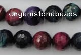 CTE584 15.5 inches 12mm faceted round colorful tiger eye beads