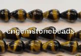 CTE605 15.5 inches 6*10mm teardrop yellow tiger eye beads wholesale