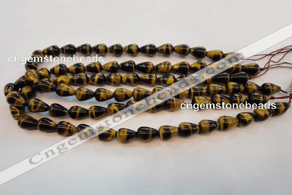 CTE606 15.5 inches 8*12mm teardrop yellow tiger eye beads wholesale