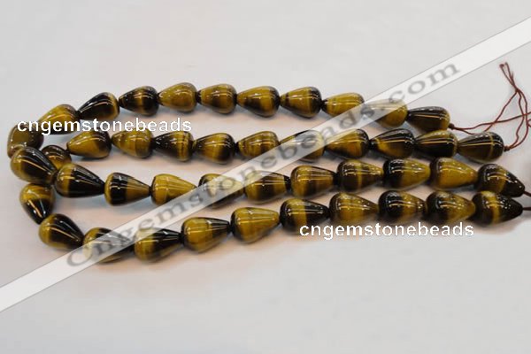 CTE608 15.5 inches 12*16mm teardrop yellow tiger eye beads wholesale