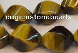 CTE620 15.5 inches 13*18mm twisted rice yellow tiger eye beads wholesale