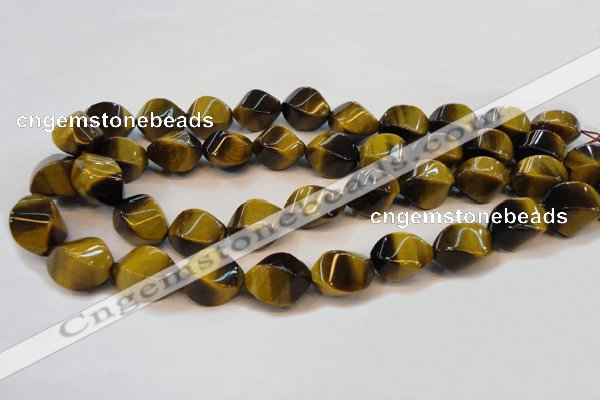 CTE620 15.5 inches 13*18mm twisted rice yellow tiger eye beads wholesale