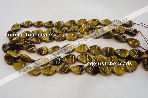 CTE638 15.5 inches 13*18mm twisted oval yellow tiger eye beads wholesale