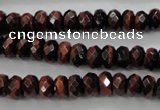 CTE65 15.5 inches 5*8mm faceted rondelle red tiger eye gemstone beads