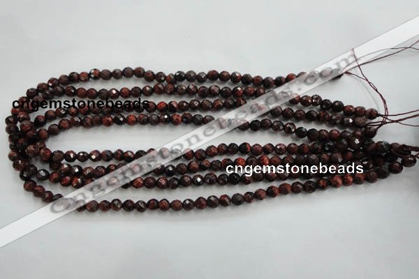 CTE701 15.5 inches 6mm faceted round red tiger eye beads