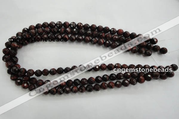 CTE702 15.5 inches 8mm faceted round red tiger eye beads