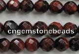 CTE703 15.5 inches 10mm faceted round red tiger eye beads