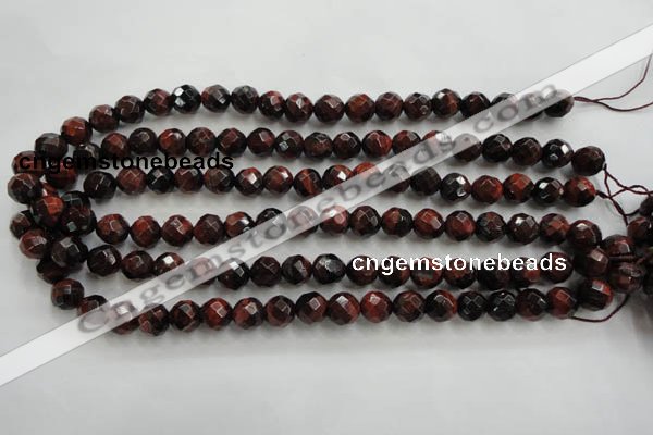 CTE703 15.5 inches 10mm faceted round red tiger eye beads