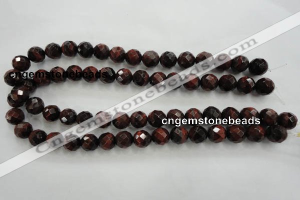 CTE704 15.5 inches 12mm faceted round red tiger eye beads