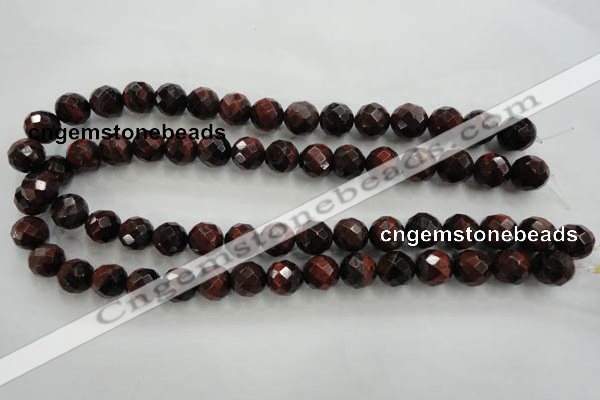 CTE705 15.5 inches 14mm faceted round red tiger eye beads