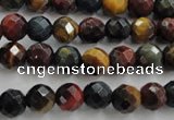 CTE711 15.5 inches 6mm faceted round mixed color tiger eye beads