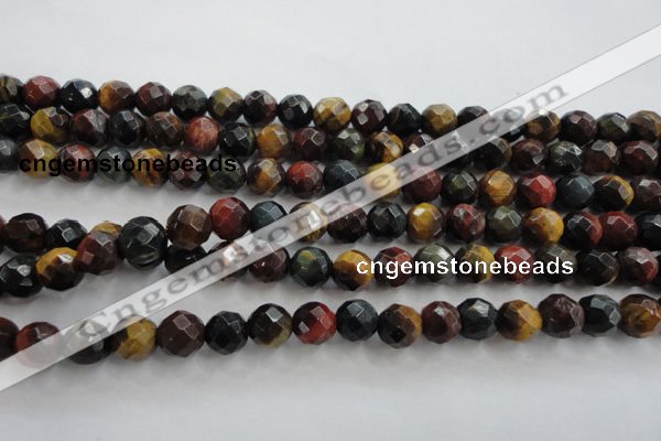 CTE711 15.5 inches 6mm faceted round mixed color tiger eye beads