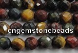 CTE712 15.5 inches 8mm faceted round mixed color tiger eye beads