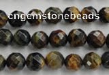 CTE722 15.5 inches 8mm faceted round yellow & blue tiger eye beads