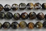 CTE722 15.5 inches 8mm faceted round yellow & blue tiger eye beads