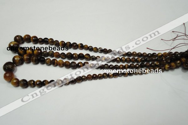 CTE759 15.5 inches 6mm – 14mm faceted round yellow tiger eye beads