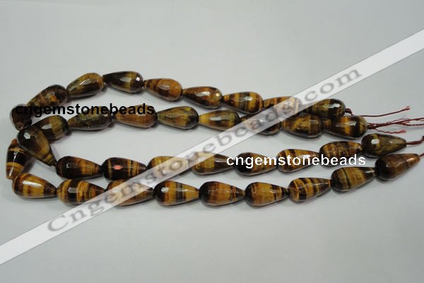 CTE762 15.5 inches 12*22mm faceted teardrop yellow tiger eye beads