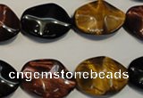 CTE801 15.5 inches 15*20mm wavy oval colorful tiger eye beads