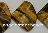 CTE845 15.5 inches 30*40mm wavy triangle yellow tiger eye beads