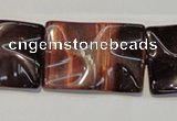 CTE867 15.5 inches 20*30mm wavy rectangle red tiger eye beads