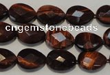 CTE882 15.5 inches 10*14mm faceted flat teardrop red tiger eye beads