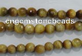 CTE901 15.5 inches 6mm faceted round golden tiger eye beads