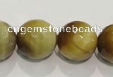 CTE907 15.5 inches 18mm faceted round golden tiger eye beads