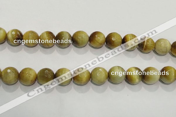 CTE907 15.5 inches 18mm faceted round golden tiger eye beads