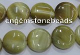 CTE915 15.5 inches 16mm flat round golden tiger eye beads wholesale