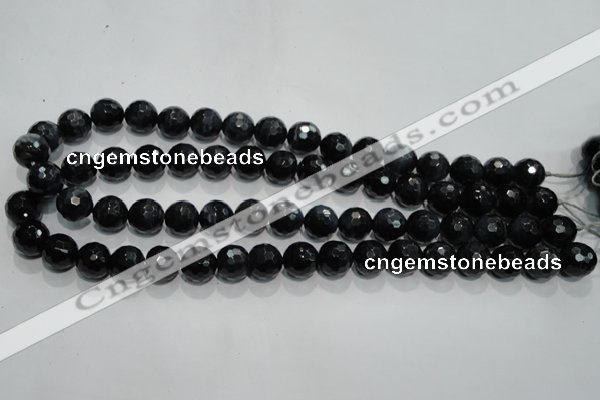 CTE922 15.5 inches 8mm faceted round silver tiger eye beads