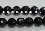 CTE923 15.5 inches 10mm faceted round silver tiger eye beads