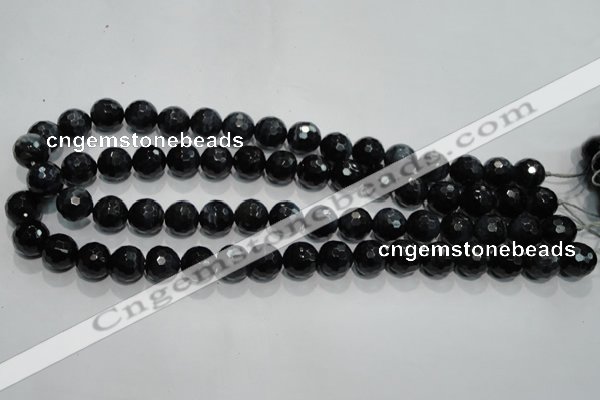 CTE923 15.5 inches 10mm faceted round silver tiger eye beads