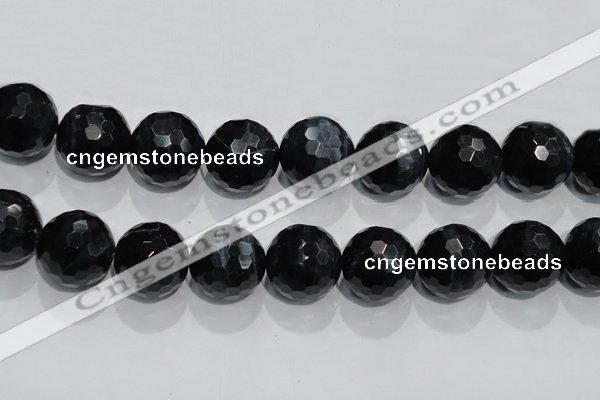 CTE928 15.5 inches 20mm faceted round silver tiger eye beads