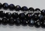 CTE931 15.5 inches 6mm faceted round dyed blue tiger eye beads