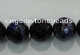 CTE936 15.5 inches 16mm faceted round dyed blue tiger eye beads