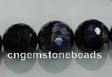 CTE937 15.5 inches 18mm faceted round dyed blue tiger eye beads