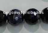 CTE938 15.5 inches 20mm faceted round dyed blue tiger eye beads