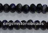 CTE941 15.5 inches 6*10mm faceted rondelle dyed blue tiger eye beads