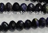 CTE942 15.5 inches 8*12mm faceted rondelle dyed blue tiger eye beads