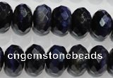 CTE943 15.5 inches 10*14mm faceted rondelle dyed blue tiger eye beads