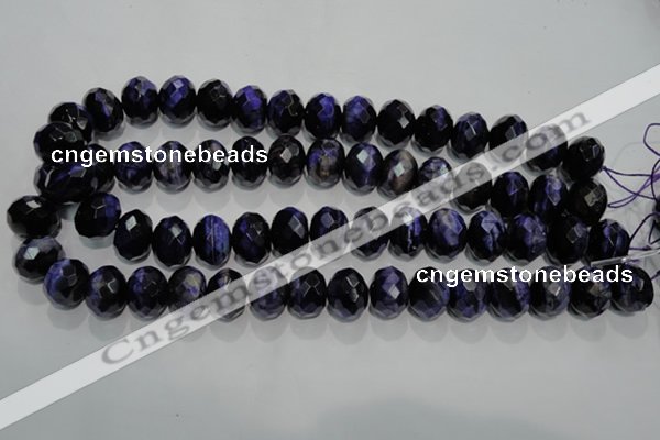 CTE944 15.5 inches 12*16mm faceted rondelle dyed blue tiger eye beads