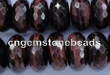 CTE95 15.5 inches 10*20mm faceted rondelle red tiger eye beads