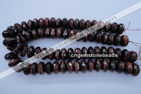 CTE95 15.5 inches 10*20mm faceted rondelle red tiger eye beads